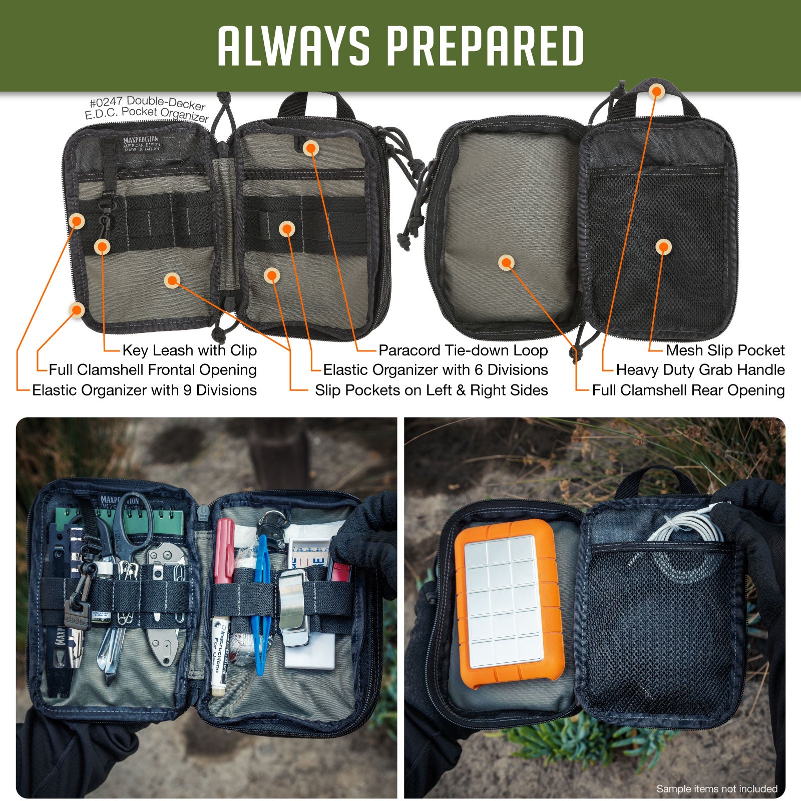 maxpedition-legacy-double-decker-edc-organizer-tasche-schwarz image 6