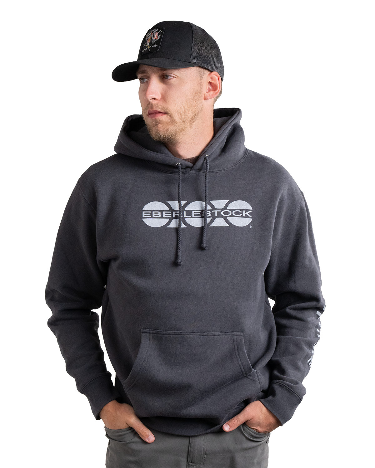 eberlestock-cascade-logo-hoody-charcoal-kapuzenpulli-baumwolle image 2