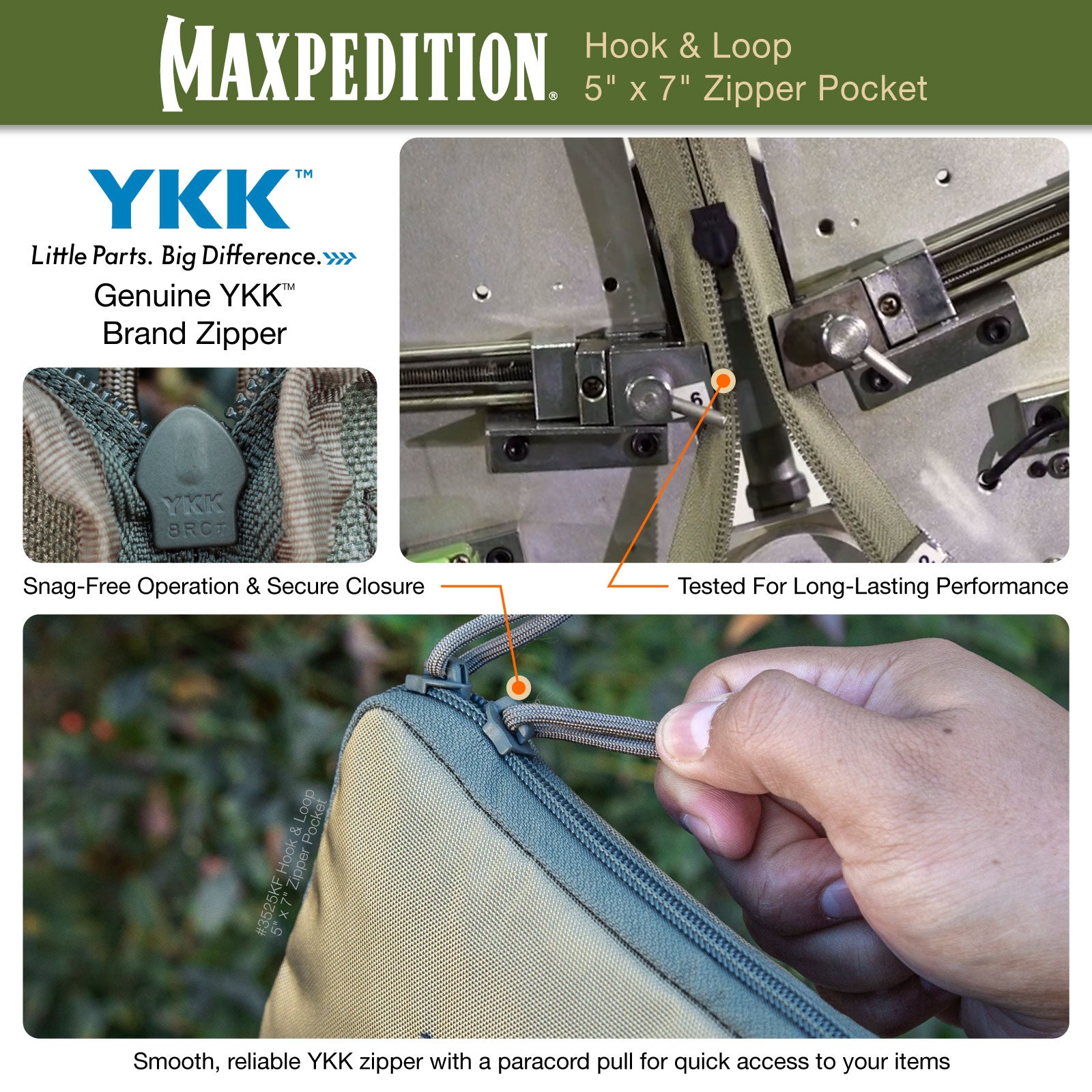 maxpedition-hook-loop-5x7-reissverschlusstasche-khaki image 4