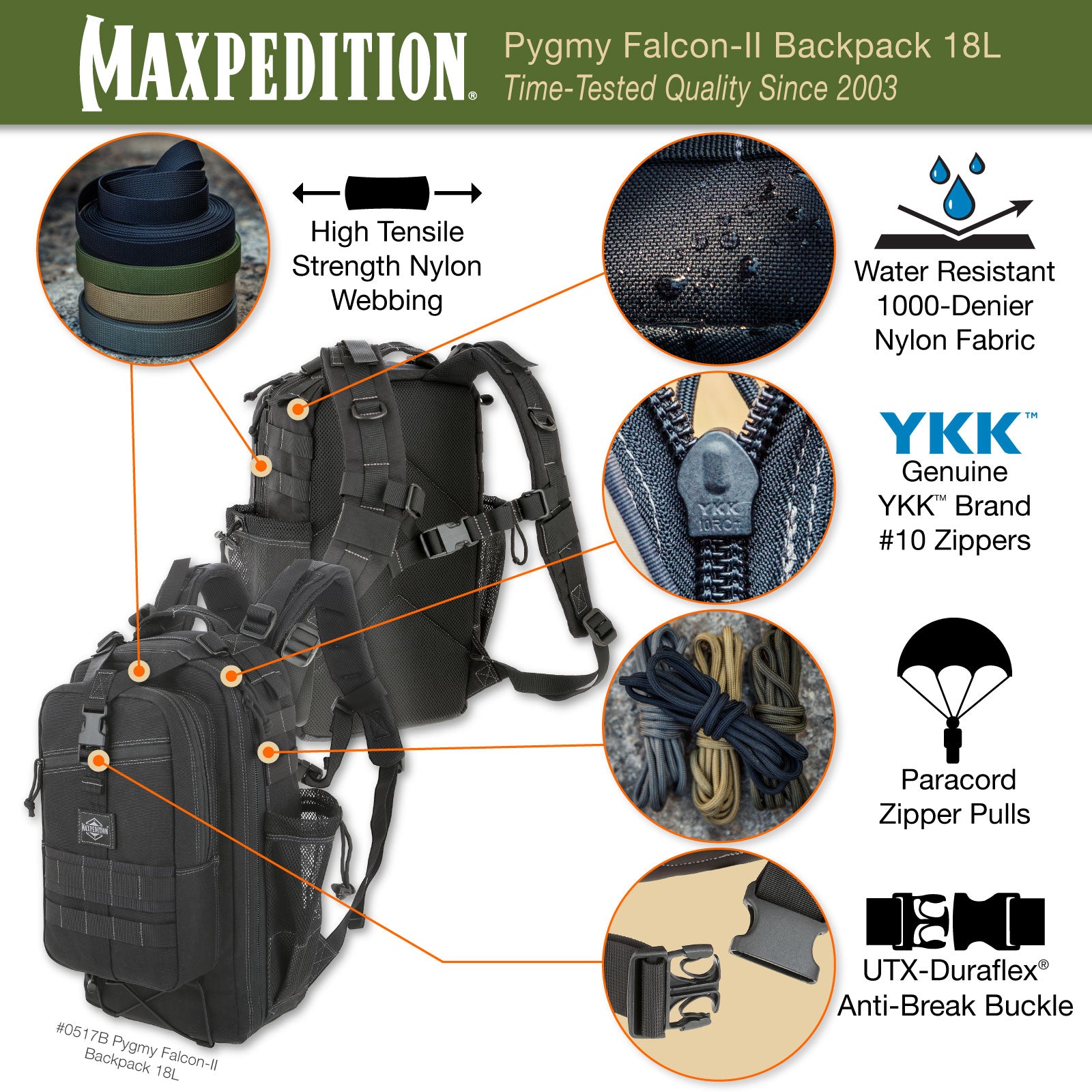maxpedition-pygmy-falcon-ii-rucksack-18l-black-molle-daypack image 6