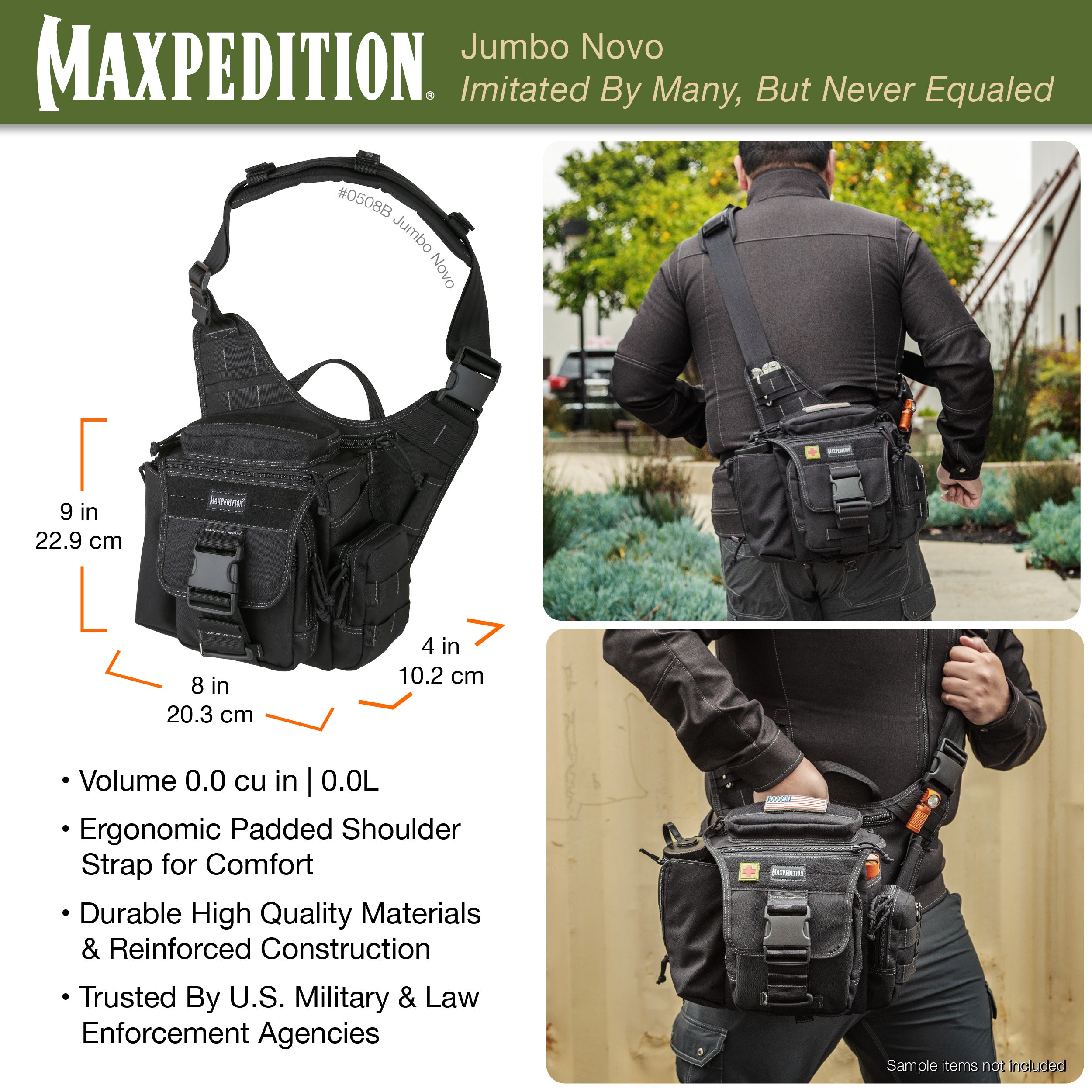 maxpedition-versipack-jumbo-novo-schultertasche-schwarz-9l image 5