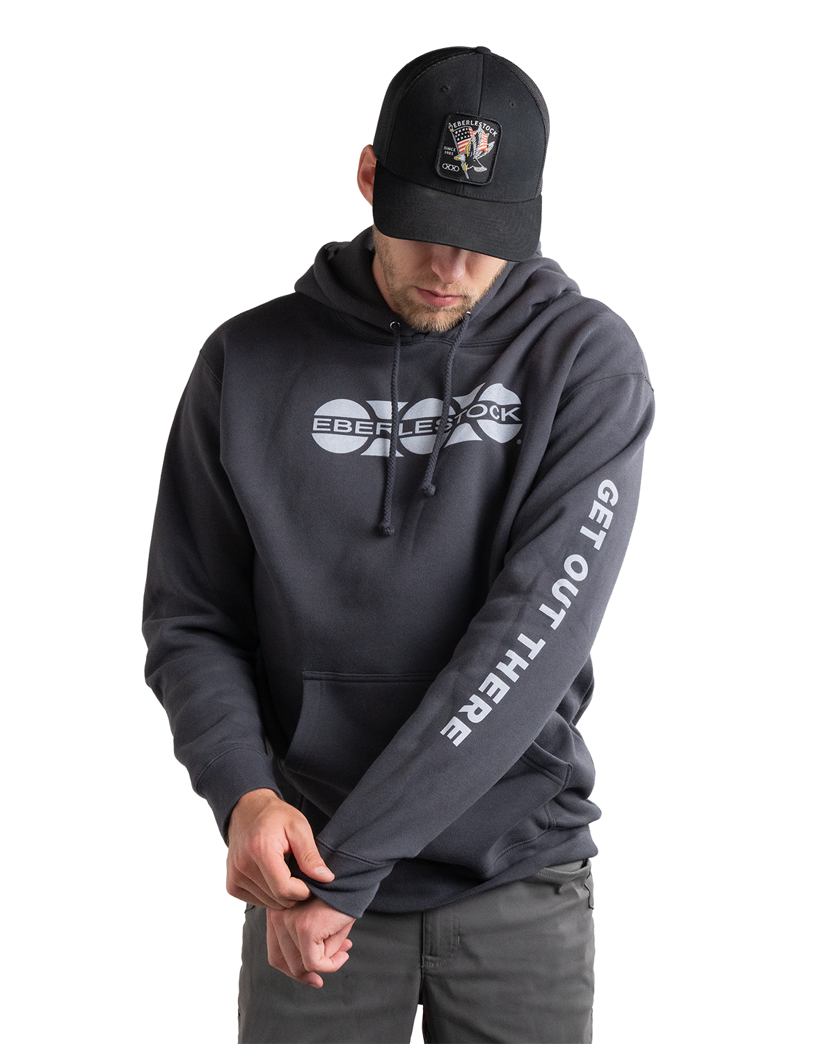 eberlestock-cascade-logo-hoody-charcoal-kapuzenpulli-baumwolle image 3