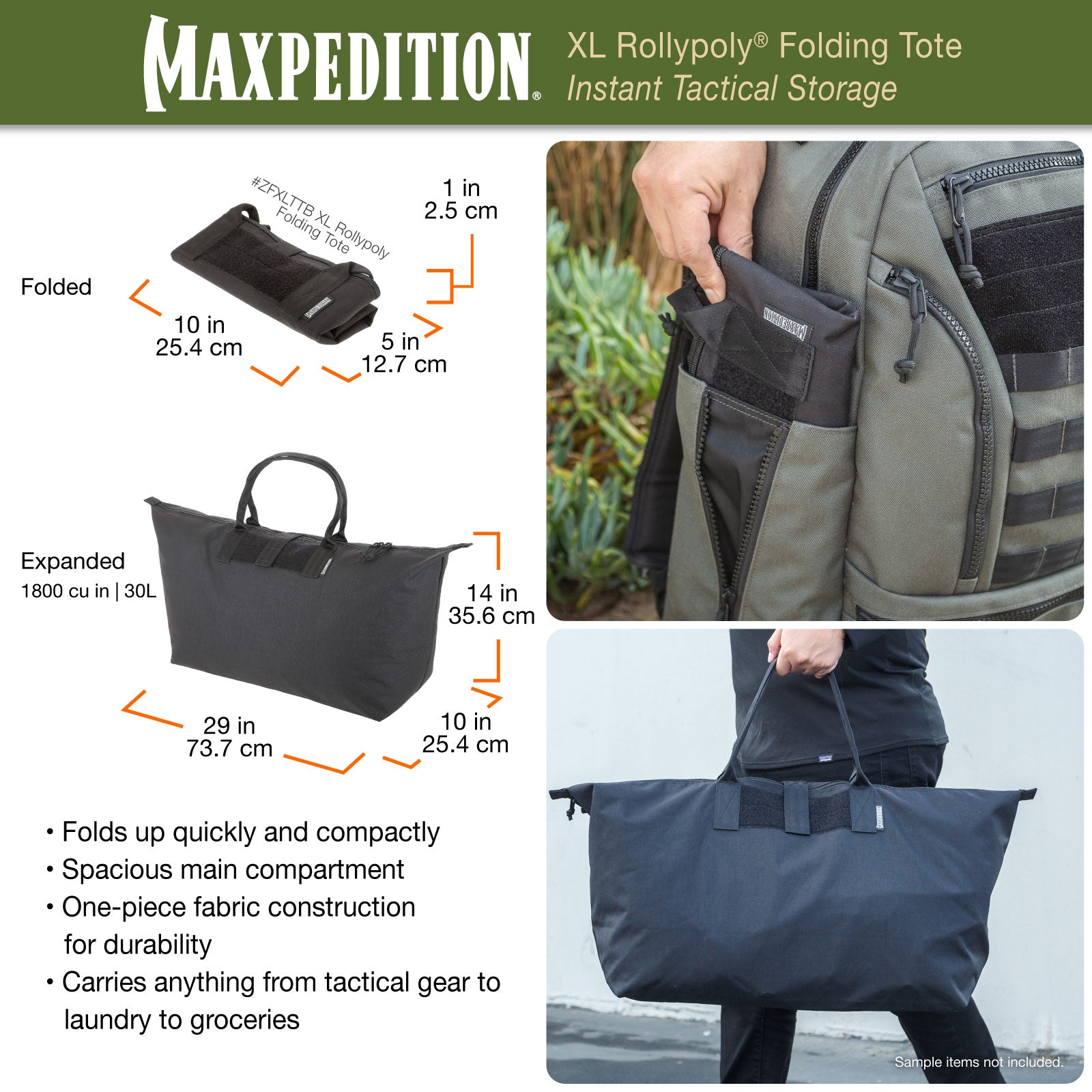 maxpedition-rollypoly-xl-folding-tote-falttasche-wolf-gray image 4