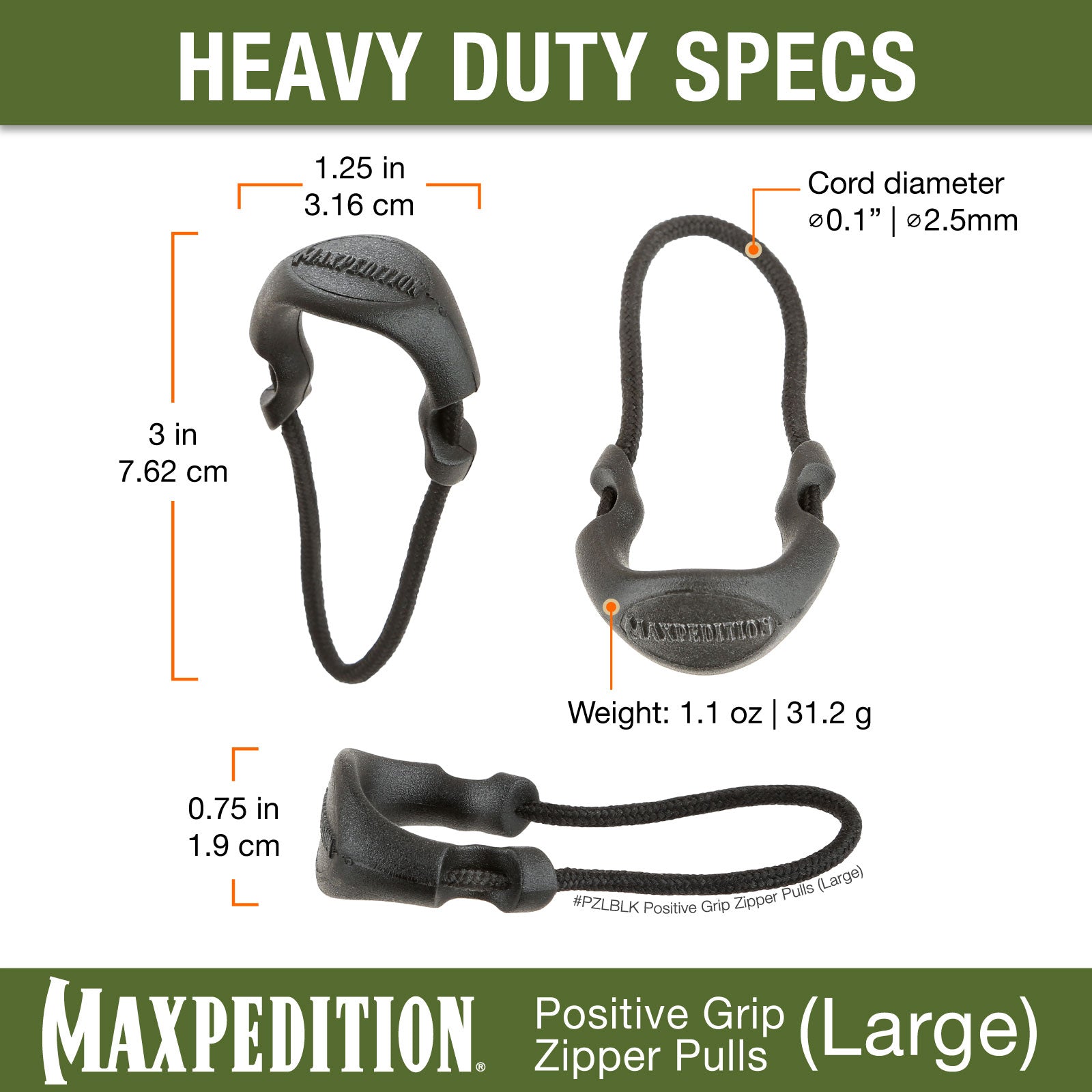 maxpedition-legacy-pzl-zipper-pulls-6er-reissverschluss-schwarz image 6