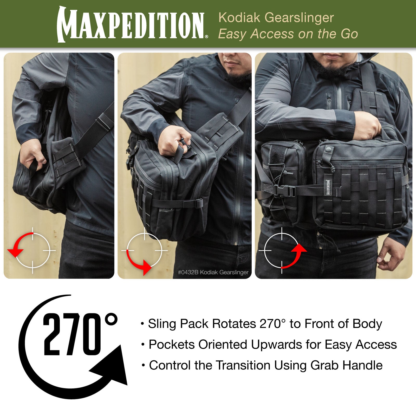 maxpedition-kodiak-gearslinger-sling-rucksack-khaki-22-6-l image 7