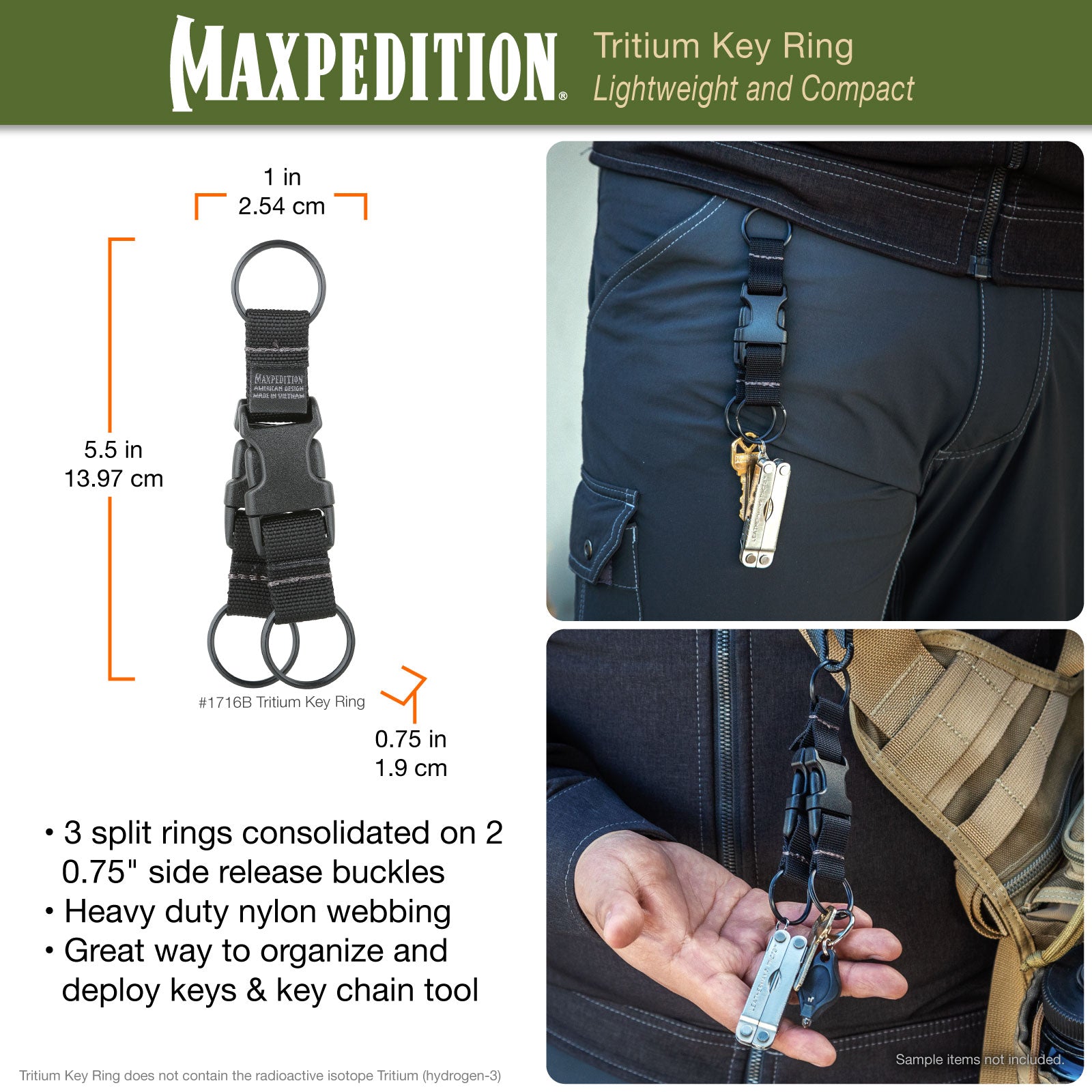maxpedition-tritium-key-ring-schl-sselring-schwarz-nylon image 3