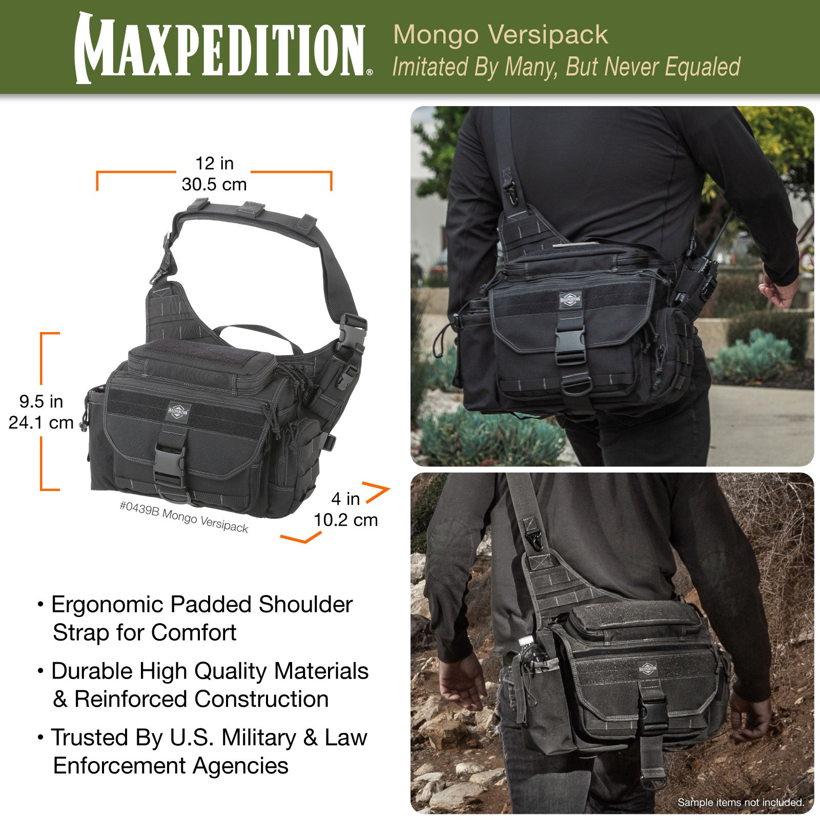 maxpedition-mongo-versipack-schultertasche-schwarz-11-7l image 3