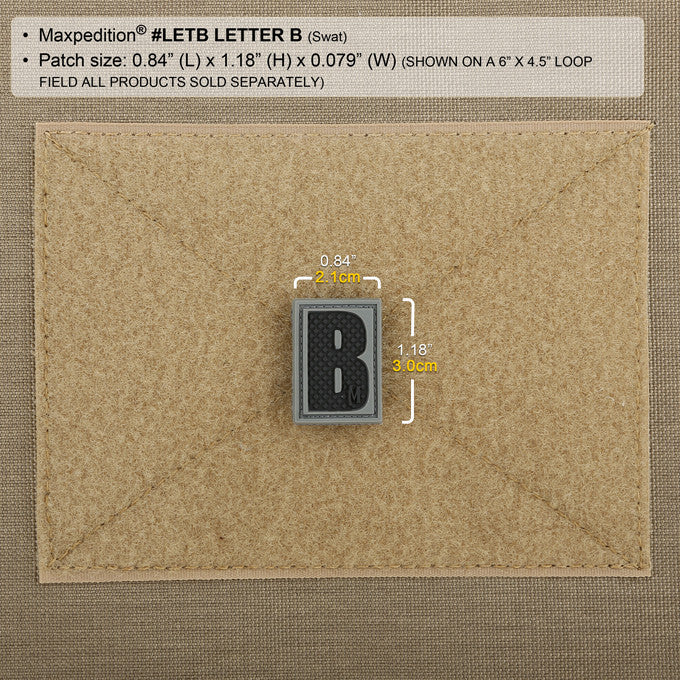maxpedition-legacy-letter-b-morale-patch-arid-pvc-klett image 3