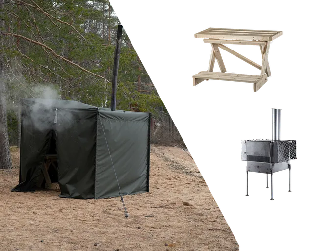 savotta-hiisi-2-saunazelt-bundle-sauna-set-mit-ofen-bank image 1