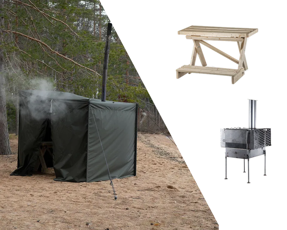 savotta-hiisi-2-saunazelt-bundle-sauna-set-mit-ofen-bank image 1