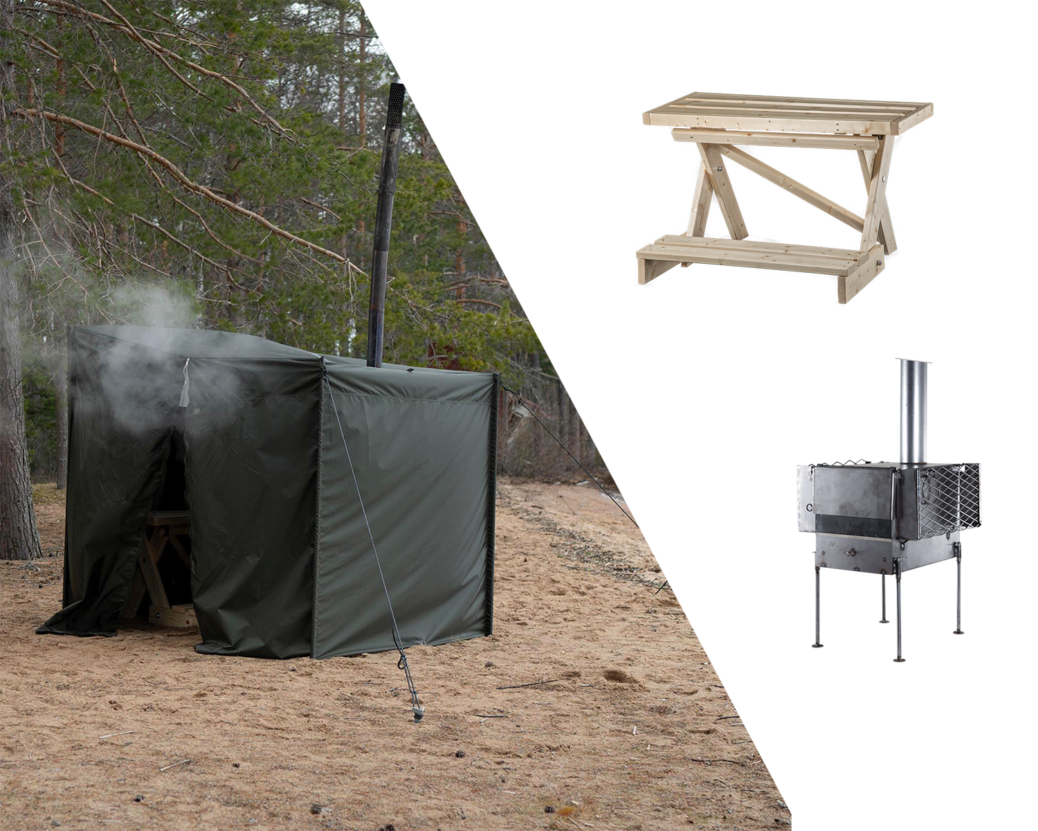 savotta-hiisi-2-saunazelt-bundle-sauna-set-mit-ofen-bank image 1