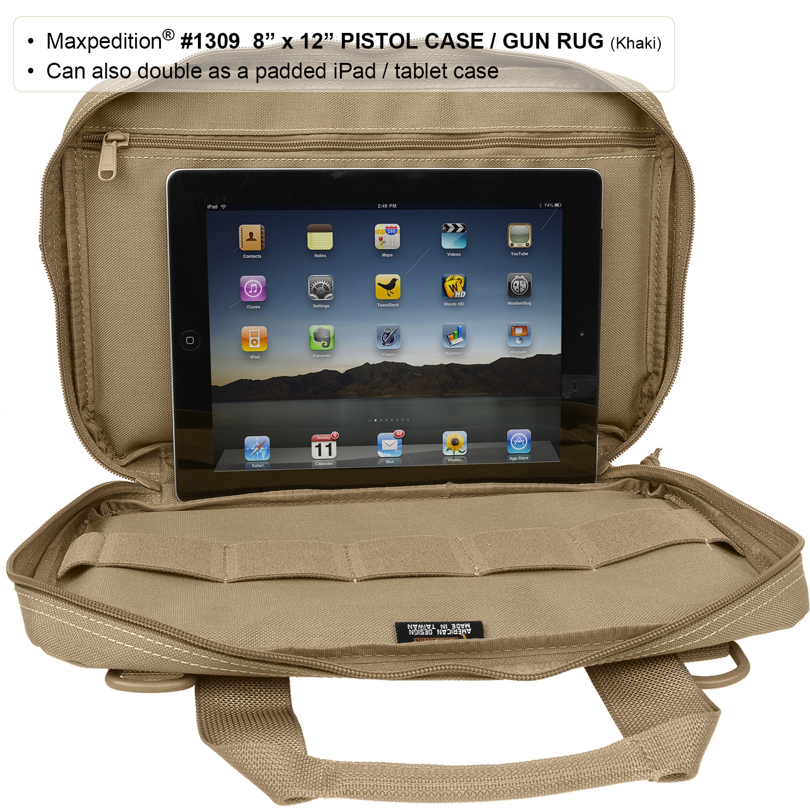 maxpedition-legacy-8x12-pistolentasche-waffentasche-schwarz-gepolstert image 2