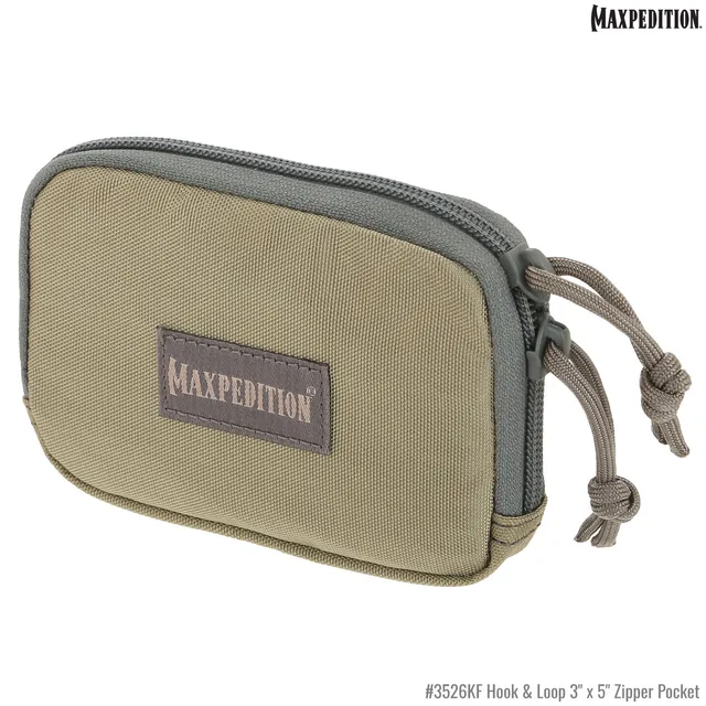 maxpedition-legacy-hook-loop-zipper-pocket-khaki-foliage-pouch image 1
