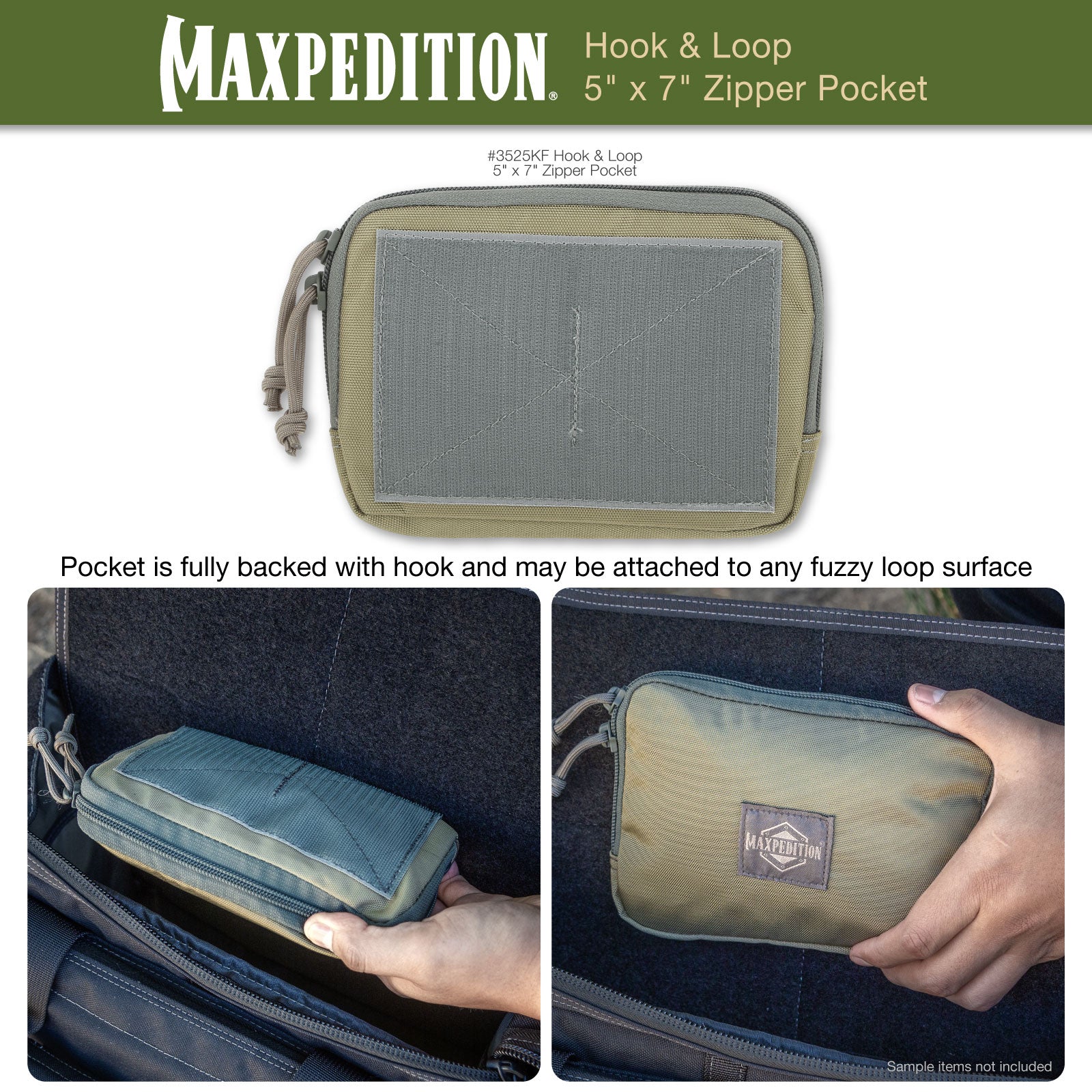 maxpedition-hook-loop-5x7-reissverschlusstasche-khaki image 5