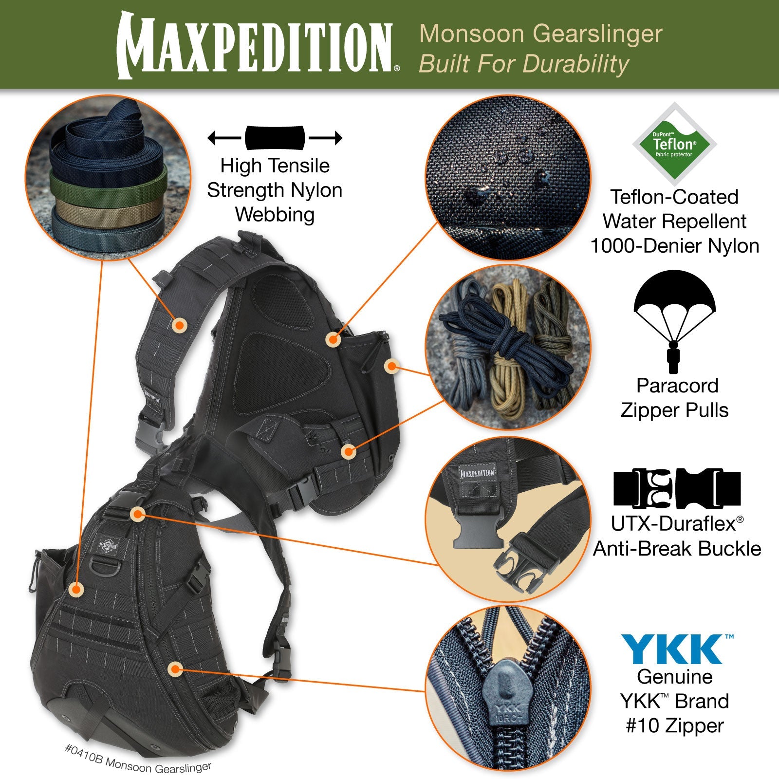 maxpedition-monsoon-gearslinger-sling-rucksack-khaki-16l image 4