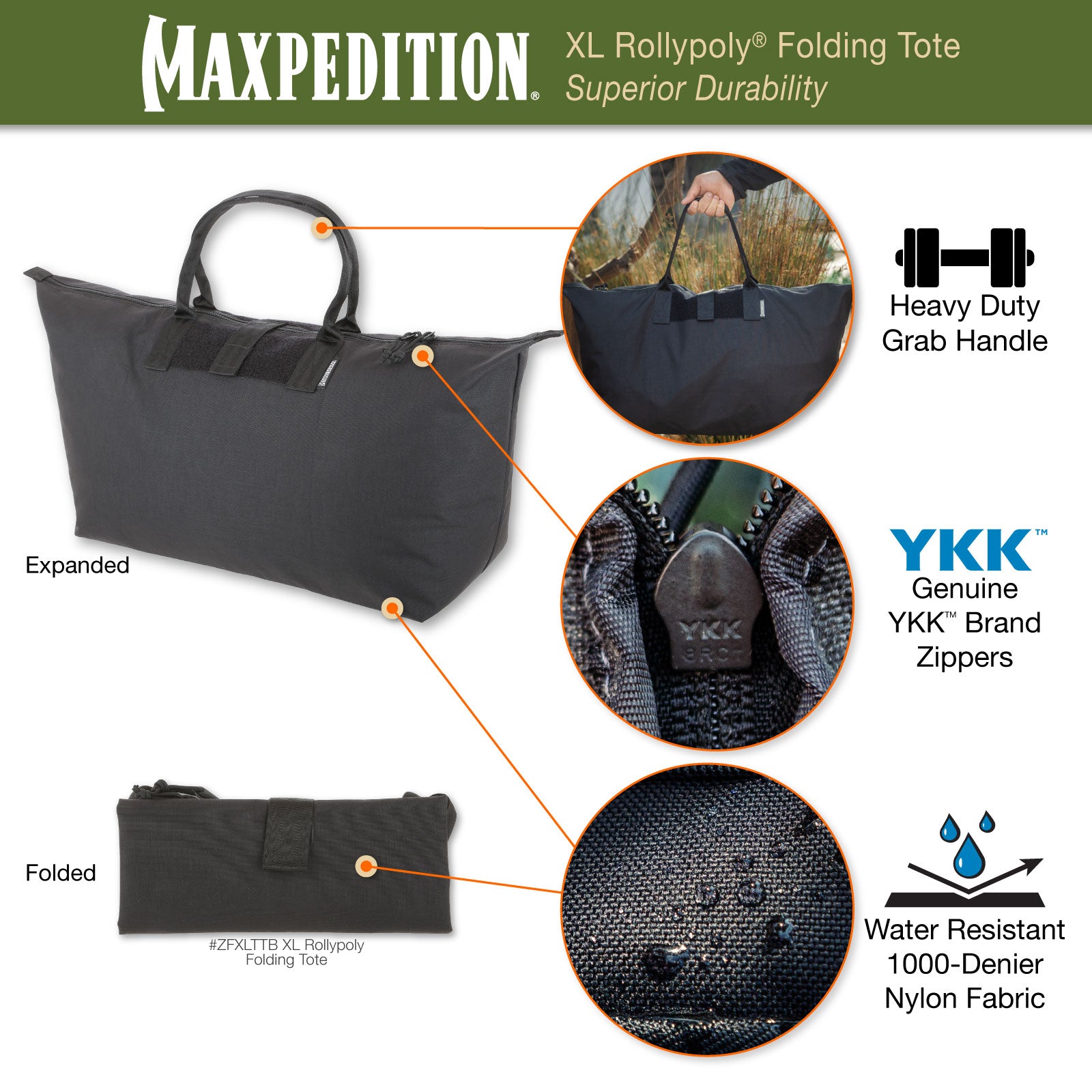 maxpedition-rollypoly-xl-folding-tote-falttasche-wolf-gray image 5