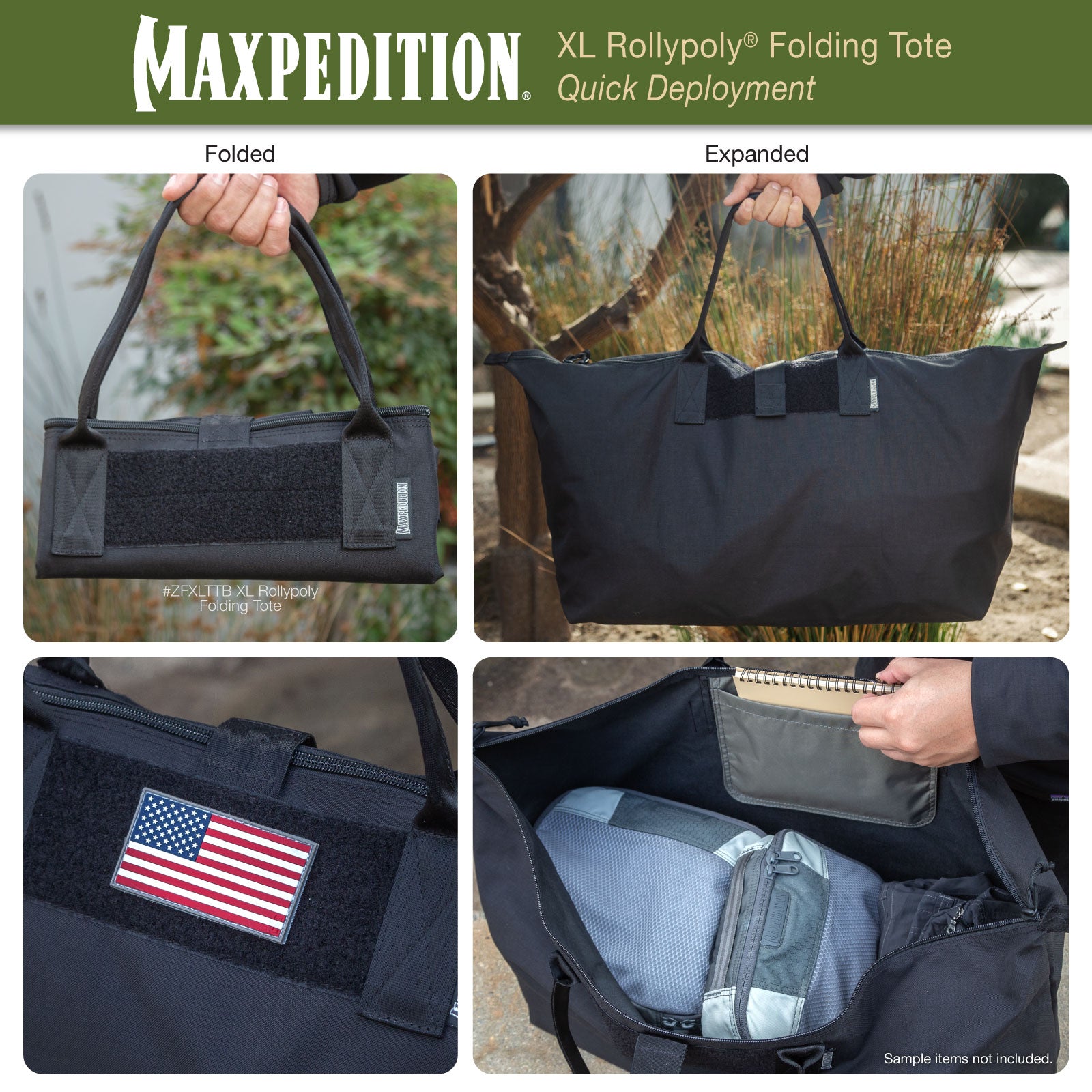maxpedition-rollypoly-xl-folding-tote-falttasche-wolf-gray image 8