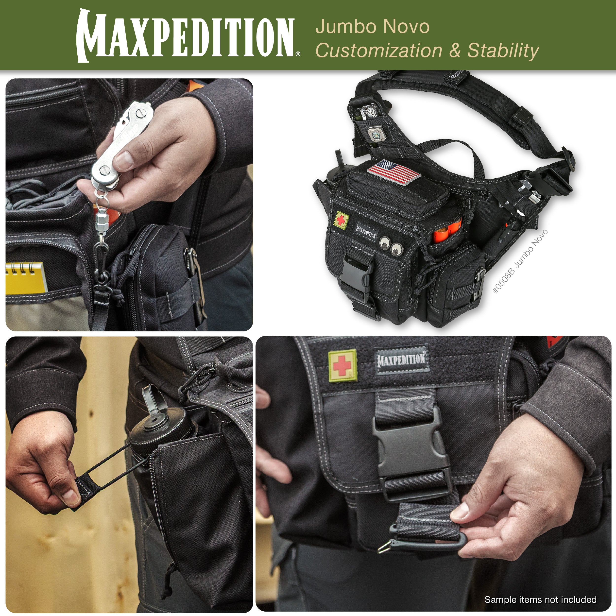 maxpedition-versipack-jumbo-novo-schultertasche-schwarz-9l image 8