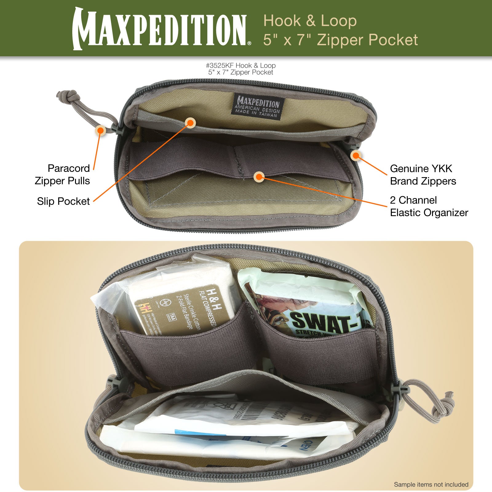 maxpedition-hook-loop-5x7-reissverschlusstasche-khaki image 6