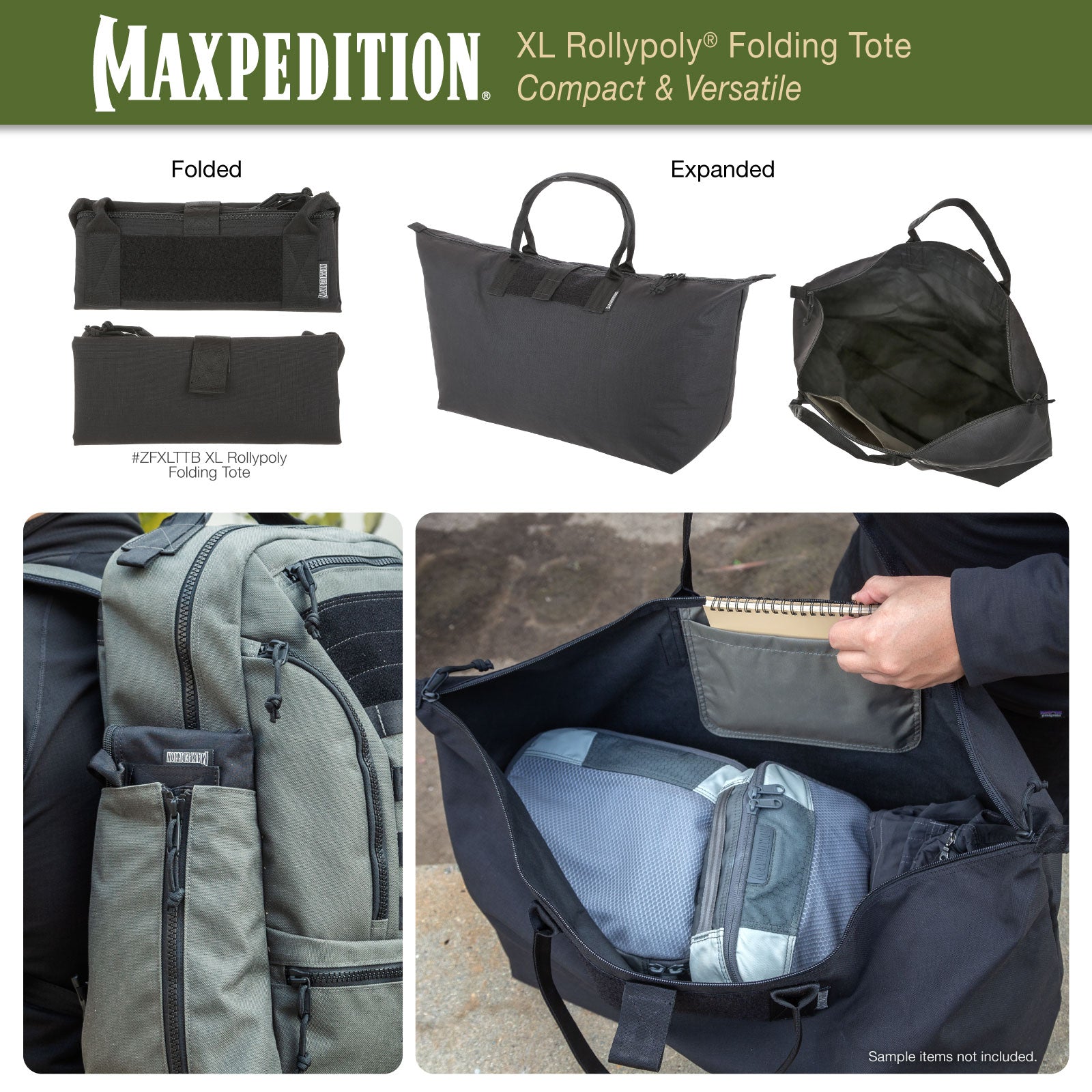 maxpedition-rollypoly-xl-folding-tote-falttasche-wolf-gray image 6